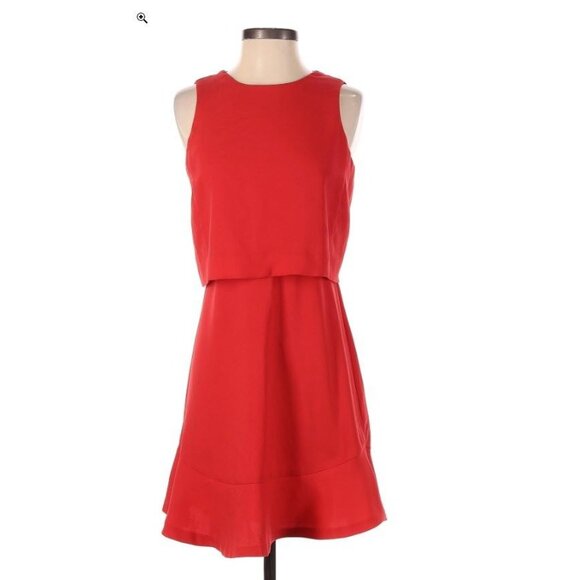Banana Republic Layered Ruffle Hem Dress - Women's SIZE 4 - Picture 1 of 8